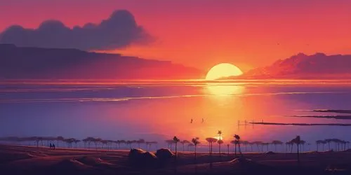 an island far away landscape,coast sunset,fantasy landscape,world digital painting,landscape background,dawn,sunset,futuristic landscape,dusk background,desert landscape,dune landscape,sunrise,dune sea,maghreb,japan landscape,sunrises,digital painting,volcanic landscape,dusk,horizon,Conceptual Art,Fantasy,Fantasy 32