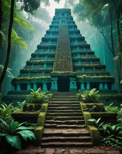 tikal,step pyramid,pakal,calakmul,yavin,chichen itza,amazonica,mayan,ziggurat,pyramid,azteca,bonampak,aztecas,ancient city,vimana,aztec,temples,shambhala,temple,thai temple,Unique,Paper Cuts,Paper Cuts 01