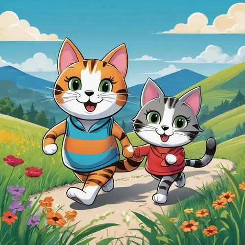 cute cartoon image,cartoon cat,georgatos,cartoon flowers,two cats,foxtrax,jewelpets,children's background,game illustration,springtime background,gatos,spring background,kihon,tom and jerry,catanduva,kidsoft,valleycats,cats playing,kitz,flower cat,Unique,Design,Logo Design