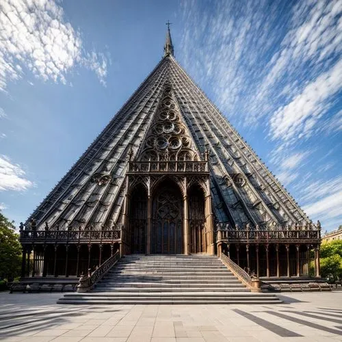 a very ornately shaped church structure in a public place,basiliensis,nidaros cathedral,sagrada,prambanan,wooden church,roistacher,Architecture,Commercial Building,European Traditional,Spanish Gothic