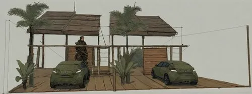 guardhouses,sukkot,treehouses,diorama,garden elevation,guardhouse,sukkah,stilt house,cabanas,archery stand,beach hut,cabana,stilt houses,playset,habitational,fishing tent,garden decoration,mobile home,wooden hut,chicken coop,Conceptual Art,Fantasy,Fantasy 10