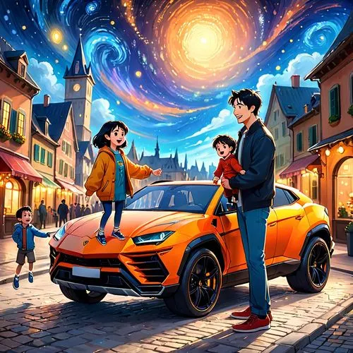 evoque,serenade,serenata,artists of stars,disneyfied,moon car,Anime,Anime,Cartoon