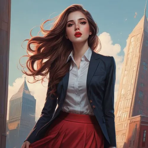 businesswoman,business woman,business girl,red lipstick,portrait background,female model,Conceptual Art,Fantasy,Fantasy 17