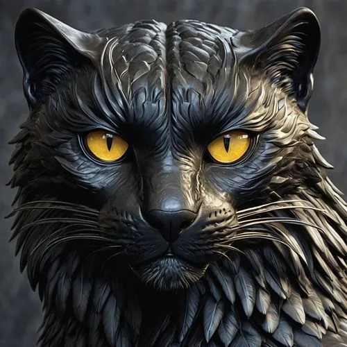 gryphon,yellow eyes,nebelung,felidae,leopard's bane,breed cat,golden eyes,griffon bruxellois,owl,puli,feral,bird of prey,griffin,armored animal,animal portrait,black dragon,animal feline,owl-real,heraldic animal,cat vector,Photography,Artistic Photography,Artistic Photography 11