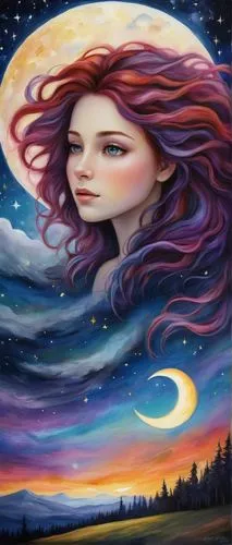 twiliight,fae,mystical portrait of a girl,moonbeam,purple moon,blue moon rose,fantasy art,moon and star background,moonlit night,la violetta,moon shine,hanging moon,sky rose,fantasy picture,herfstanemoon,jupiter moon,moonrise,moon night,moonlit,luna,Conceptual Art,Daily,Daily 34