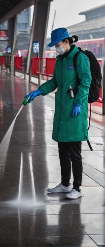 Staff sprays disinfectant at Wuhan Railway Station during lockdown in March 2020,cleaning service,street cleaning,janitor,sweeping,cleaning woman,gnome ice skating,window cleaner,patriot roof coating 