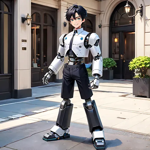 military robot,minibot,robotics,cosplay image,robotic,robot,cosplayer,e-scooter,segway,exoskeleton,mecha,yukio,rollerblades,bot,mech,delivering,robot combat,stylish boy,parking meter,humanoid,Anime,Anime,General