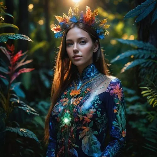 fairy peacock,girl in flowers,floral,flora,tropico,eden,tropical bloom,biophilia,polynesian,fairie,colorful floral,boho,exotica,aloha,beautiful girl with flowers,inka,neotropical,tropical flowers,ayahuasca,kanaloa,Photography,Artistic Photography,Artistic Photography 02