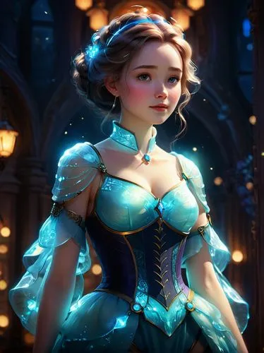 cinderella,princess anna,elsa,fairy tale character,rapunzel,fantasia,fairytale characters,princess sofia,3d fantasy,the snow queen,ball gown,fantasy portrait,fairy queen,rosa 'the fairy,luminous,cg artwork,tiana,merida,elf,fairy tale icons,Illustration,Realistic Fantasy,Realistic Fantasy 15