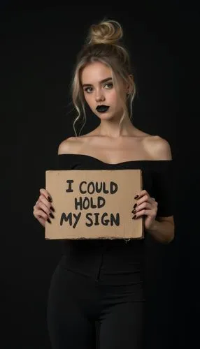 girl holding a sign,sign language,sign cancer,stigma,signs,signficantly,Photography,General,Realistic