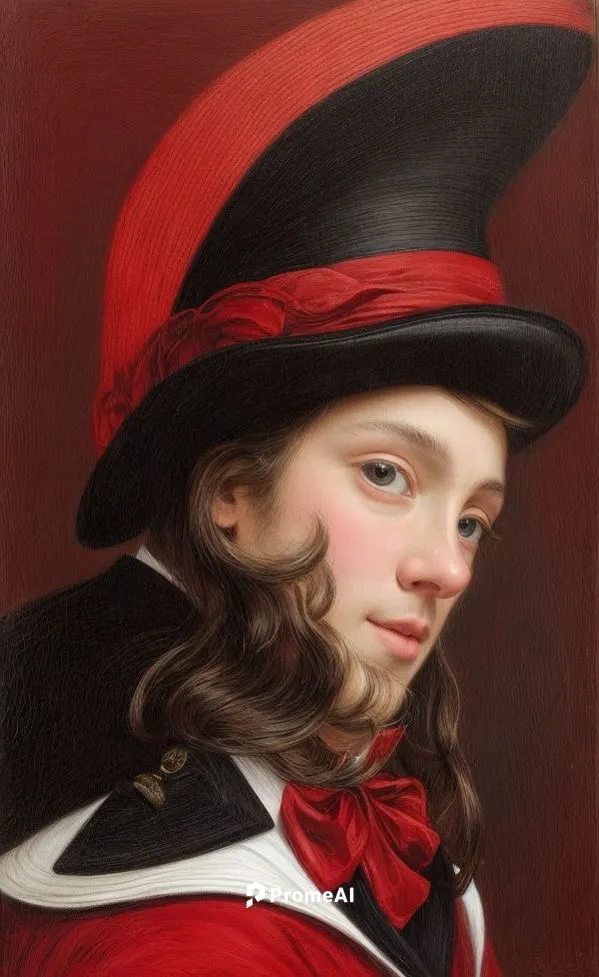 child portrait,portrait of a girl,bougereau,red coat,napoleon,girl portrait,bellboy,girl wearing hat,robert harbeck,oil painting,red cap,artist portrait,napoleon bonaparte,young man,asher durand,young