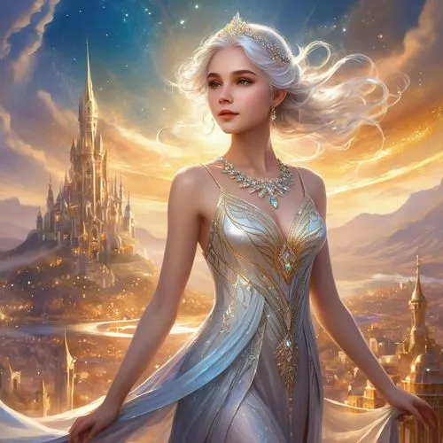 galadriel,fantasy picture,elsa,fantasy portrait,daenerys,the snow queen,Illustration,Realistic Fantasy,Realistic Fantasy 01