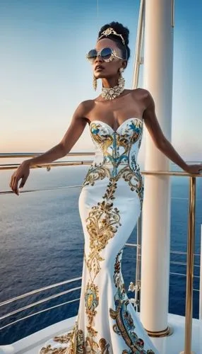 on a yacht,dirie,yachtswoman,viscountess,morcheeba,gurira,makinwa,seabourn,navys,oshun,bonang,queen of liberty,blige,cruises,yachting,ikpe,navies,opulence,bridal gown,girl on the boat