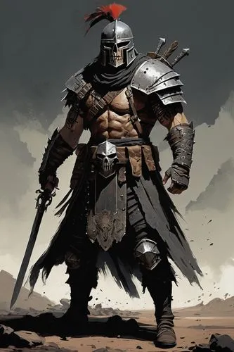  Game character design, full body,warlord,berserker,barbarian,crusader,lone warrior,uruk,berzerker,spartan,dainius,warmaster,ironclad,gladiator,centurion,knight armor,hyborian,talhelm,kenshi,the warri