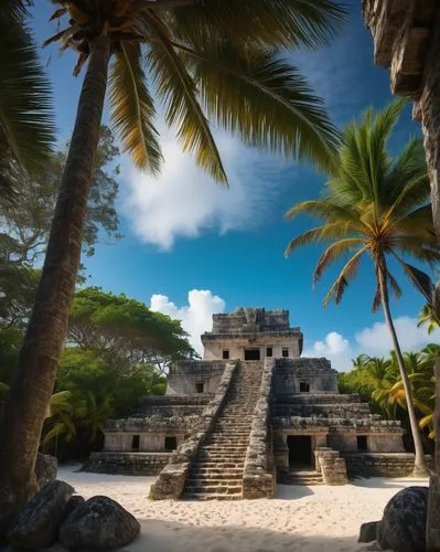 xcaret,tulum,chichen itza,mayan,uxmal,mesoamerican,mexica,cozumel,kukulkan,tropical island,step pyramid,tropical house,aztec,artemis temple,coral castle,belize,tikal,yucatan,tayrona,mesoamerica,Conceptual Art,Daily,Daily 22