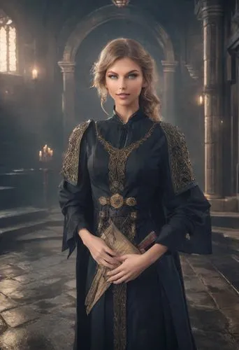 imperial coat,celtic queen,sorceress,the enchantress,enchanting,cinderella,a princess,a charming woman,gothic portrait,fantasy woman,queen,angelica,princess anna,female doctor,fairy tale character,elegant,digital compositing,rapunzel,a woman,fantasia,Photography,Realistic