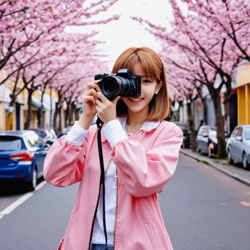 a girl with a camera,photographer,japanese sakura background,sakura background,taking photo,camera photographer,slr camera,taking picture,sakura,cherry blossom festival,taking photos,takato cherry blossoms,japanese floral background,the blonde photographer,nature photographer,cherry blossoms,taking pictures,camera,point-and-shoot camera,photo-camera