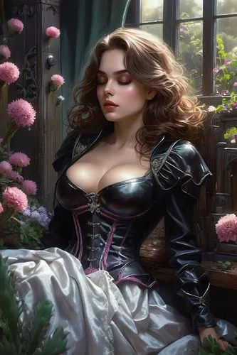 victorian lady,noblewoman,duchesse,fantasy picture,liliana,corsets,Conceptual Art,Fantasy,Fantasy 03