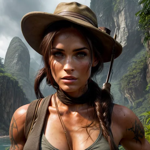 lara,croft,leather hat,indiana jones,the hat-female,huntress,mara,ranger,brown hat,vietnam,maya,cheyenne,park ranger,full hd wallpaper,natural cosmetic,jungle,mountain guide,safari,iguania,biologist