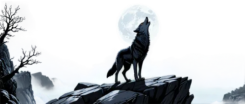 feral goat,howling wolf,mountain goat,mountain sheep,animal silhouettes,black horse,kelpie,black shepherd,the spirit of the mountains,mountain spirit,boreal,devil's walkingstick,howl,constellation wolf,guards of the canyon,wolf hunting,canis lupus,alpine ibex,two wolves,manchurian stag,Illustration,American Style,American Style 13