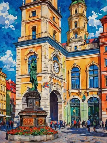 lviv,krakow,prague,chernivtsi,bialystok,brno,sibiu,czech budejovice,praha,rynek,cracovia,warsaw,timisoara,vilnius,prag,church painting,eger,cluj,pologne,hradec,Conceptual Art,Oil color,Oil Color 25