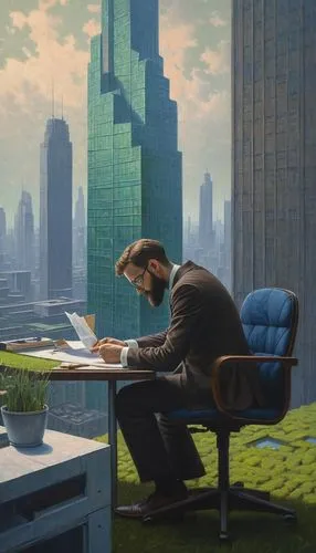 schuitema,schuiten,man with a computer,blur office background,modern office,futurists,mcquarrie,sedensky,karoshi,sci fiction illustration,corporate,abstract corporate,thinking man,megacorporation,cubicle,financial world,telecommuters,business world,salesforce,capital cities,Conceptual Art,Daily,Daily 30