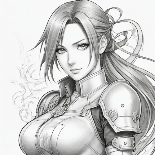 chun,chunli,tifa,leona,aerith,shanna,Illustration,Black and White,Black and White 30