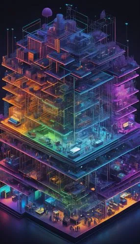 cybertown,voxel,voxels,cyberport,microdistrict,supercomputer,cybercity,hypercube,computer art,tetris,fractal environment,eniac,supercomputing,bismuth,solar cell base,isometric,water cube,orac,megapolis,micropolis,Art,Classical Oil Painting,Classical Oil Painting 13