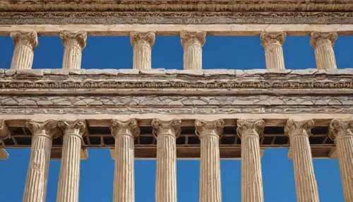 doric columns,peristyle,columns,colonnades,pillar capitals,greek temple,roman columns,pillars,three pillars,colonnade,colonnaded,baalbek,capitolium,propylaea,palmyra,erechtheion,acropolis,doric,akropolis,columned,Conceptual Art,Oil color,Oil Color 13