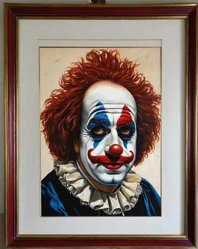 framed paper,rodeo clown,oil painting on canvas,ronald,oil on canvas,sold,it,framed,cirque,oil painting,creepy clown,clown,scary clown,horror clown,hand painted,custom portrait,painting technique,art,hand-painted,seller,Art,Classical Oil Painting,Classical Oil Painting 04