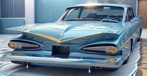 New exterior decoration Change the color of the car to bronze yellow. Turn on the bright headlights,nash metropolitan,ford anglia,chevrolet bel air,studebaker gran turismo hawk,retro car,edsel ranger,