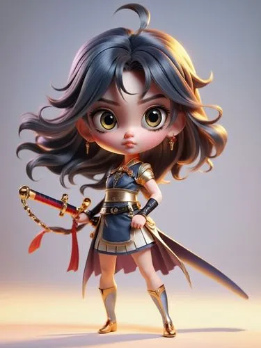 一位長髮飄逸的女孩翻白眼的樣子,a girl dressed in a uniform and holding a sword,longmei,bellona,fiora,chibi girl,lorelai,aihua,Photography,General,Realistic