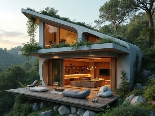 house in the mountains,cubic house,house in mountains,beautiful home,forest house,dreamhouse,roof landscape,tree house,the cabin in the mountains,grass roof,prefab,modern architecture,tree house hotel,treehouse,house in the forest,dunes house,cube house,earthship,modern house,electrohome,Photography,General,Realistic