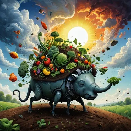 herbivore,vegetables landscape,cornucopia,frugivore,frugivorous,vegetarianism,organic food,herbivorous,omnivore,biodynamics,frugivores,agricultura,blue elephant,rhinoceros,rhinoceroses,omnivorous,polyculture,carabao,oxen,herbivores,Photography,Artistic Photography,Artistic Photography 11