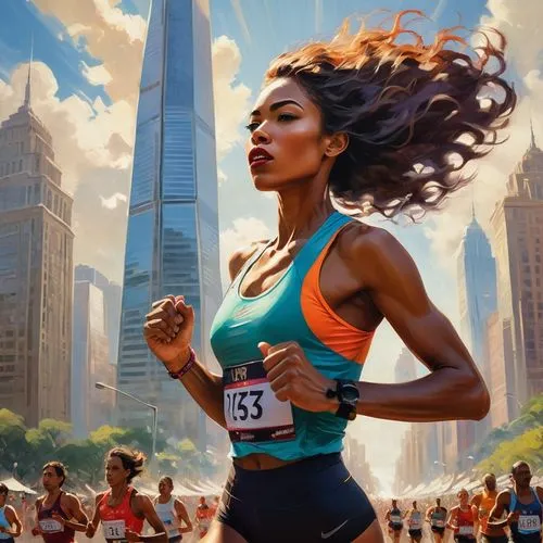 female runner,marathoner,sprint woman,jasinski,racewalker,running,Conceptual Art,Fantasy,Fantasy 18