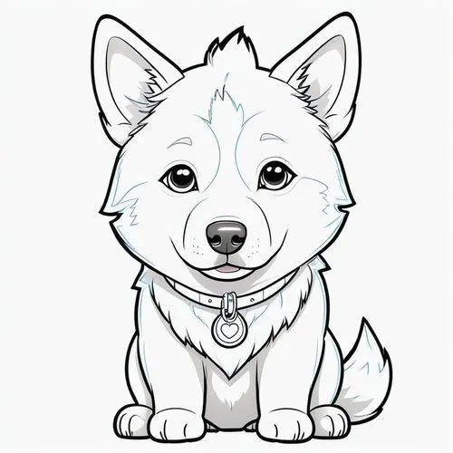 dog line art,balto,dog illustration,telegram icon,collie,dog drawing,Illustration,Japanese style,Japanese Style 02