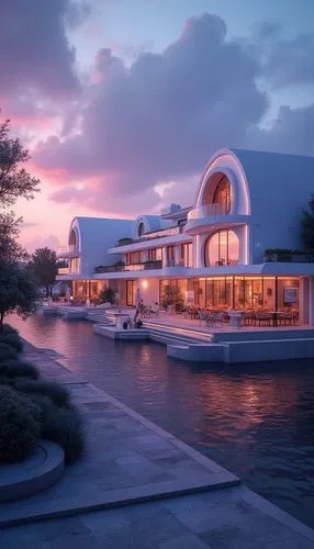 house by the water,dreamhouse,yacht exterior,luxury home,dunes house,luxury property,Illustration,Retro,Retro 23