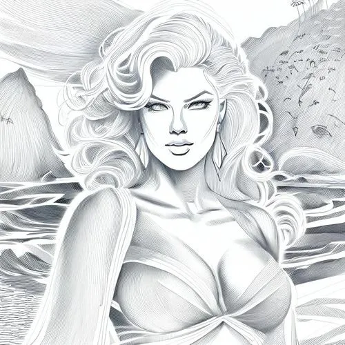 the blonde in the river,siren,marilyn,marylyn monroe - female,girl on the river,rusalka,aphrodite,the sea maid,water nymph,aquarius,digital drawing,the beach pearl,lotus art drawing,triton,water rose,pencil drawing,marylin monroe,aphrodite's rock,marina,digital illustration,Design Sketch,Design Sketch,Character Sketch