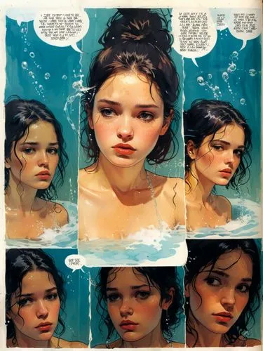 struzan,the girl in the bathtub,padme,palmiotti,promethea,brubaker,Illustration,Paper based,Paper Based 12