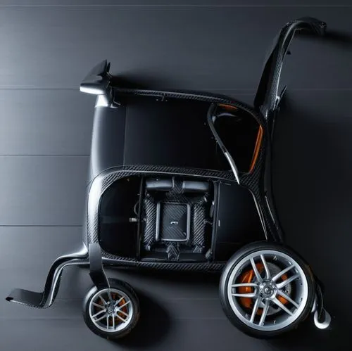 将轮子变成橙色,a black and white stroller with orange wheels,stroller,pushchair,kymco,electric scooter,stokke,push cart,Photography,Artistic Photography,Artistic Photography 11