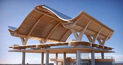 roof structures,cantilevers,cube stilt houses,lifeguard tower,snohetta,solar cell base,masdar,cantilevered,archidaily,folding roof,wood structure,cantilever,stilt house,associati,wooden construction,futuristic architecture,roof truss,wooden roof,observation tower,timber house,Photography,General,Realistic