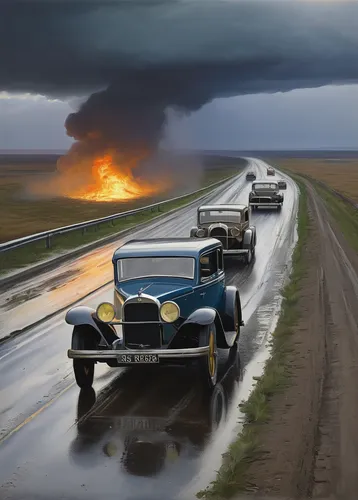 bugatti royale,tornado,apocalypse,bmw 327,vintage cars,apocalyptic,the conflagration,vintage art,world war ii,thunderheads,bmw 328,gaz-m20 pobeda,gaz-53,alligator alley,post-apocalyptic landscape,dodge power wagon,atomic age,hindenburg,second world war,bentley 4 litre,Art,Classical Oil Painting,Classical Oil Painting 20