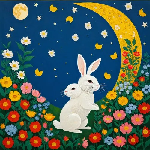 ostern,bunny on flower,lapine,ostara,miffy,white bunny,Conceptual Art,Daily,Daily 26