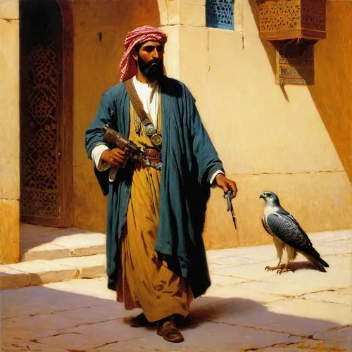 orientalist,tuareg,pericard,sabaean,falconer,ibn tulun,nasimi,orientalism,kasbah,falconers,pashtu,qatada,persian poet,bedouin,middle eastern monk,balkhi,berber,munarman,majnun,hammami,Art,Classical Oil Painting,Classical Oil Painting 42