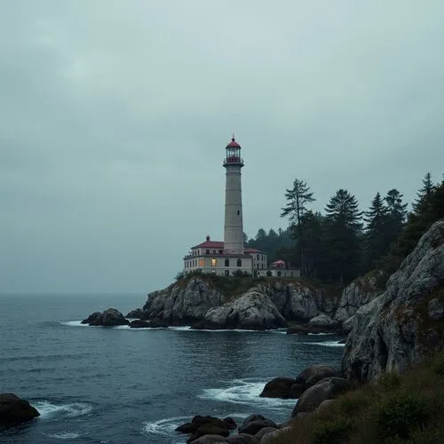 Beaux-Arts architecture impressive light house, golden era of Beaux-Arts architecture. ocean cliff location., Fujifilm GFX 100S, capturing every detail and achieving unparalleled image clarity, full b