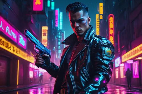 pompadour,cyberpunk,mohawk,80s,punk,renegade,terminator,neon arrows,neon lights,80's design,electro,neon,abel,streampunk,pomade,hd wallpaper,jacket,mohawk hairstyle,neon light,4k wallpaper,Conceptual Art,Sci-Fi,Sci-Fi 29