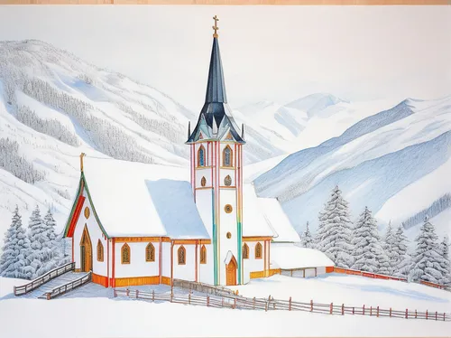 church painting,fredric church,khokhloma painting,wooden church,graubünden,north churches,engadin,black church,snow scene,klostertal,sankt johann in tirol,pilgrimage church of wies,bernina,church bells,watercolor christmas background,surselva,little church,ramsau,christmas landscape,winter village,Conceptual Art,Daily,Daily 17