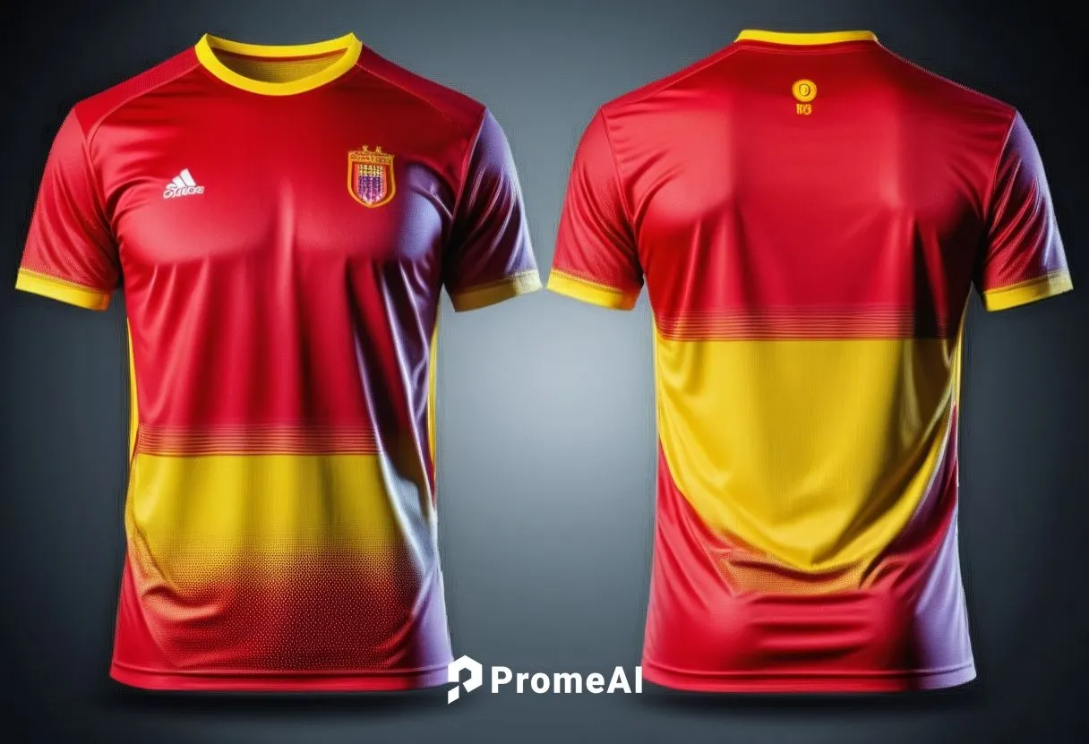 t shirt front and back, jersey soccer team design, red and yellow tripe color, ,sports jersey,maillot,dalian,sports uniform,netherlands-belgium,bicycle jersey,new-ulm,montenegro,belgian,andorra,ghana,