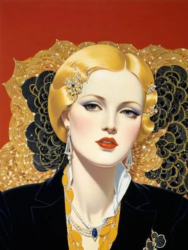 art deco woman,schiaparelli,blasetti,whitmore,tretchikoff,vanderhorst,Illustration,Retro,Retro 26