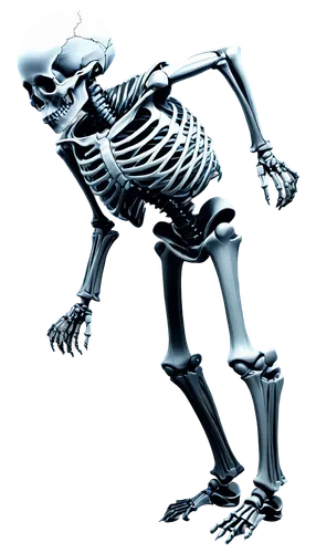 X-ray image, medical examination, black background, human skeleton, white bones, internal organs visible, detailed ribcage, spine, skull, shoulder blades, hip joints, knee caps, ankle bones, 3D compos